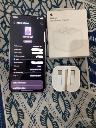 Samsung  S21 with original apple charger