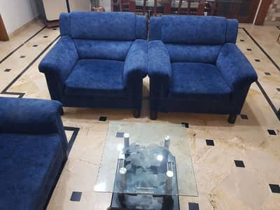 Blue  imported Chinese fabric sofa set