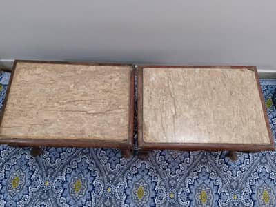 pair of antique sheesham wood side tables