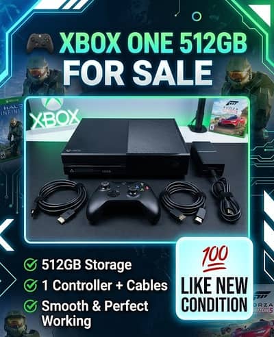 Xbox One 512GB with Controller – Excellent Condition