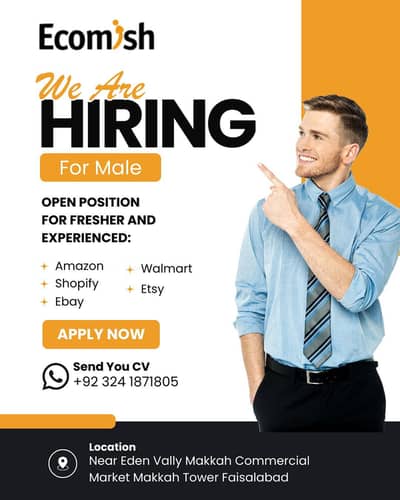 Urgent Hiring Male Office Staff Needed for Ecomish -