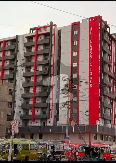 1 BED + 1 LOUNCH MORDREN FLAT FOR SALE IN (NEW BUILDING) ALI CLASSIC TOWER NORTH KARACHI