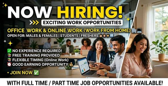 Looking for Fresher, experience people for online work with us .