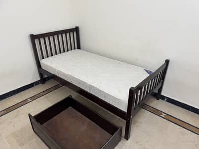 Premium Imported Singe Bed With storage drawer & Mattress