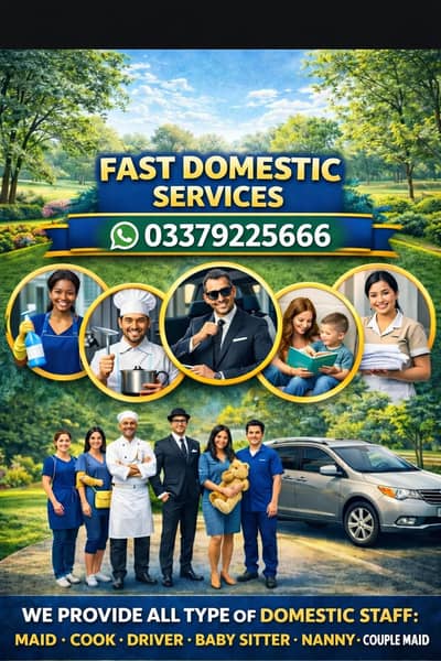 We provide all domestic staff services maids/cooks nannies /drivers