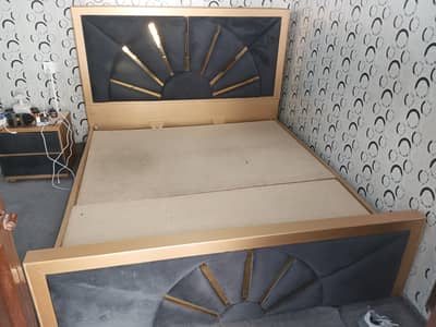 Good condition wooden Deco painted king size bed for sale