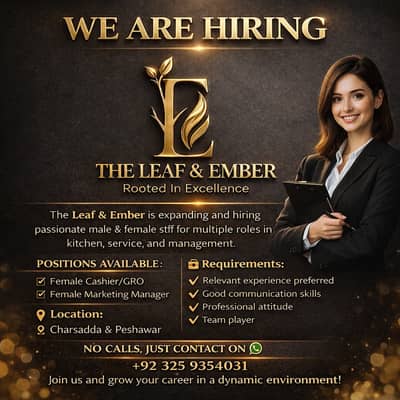 Jobs For Female, Waitress, GRO, Marketing Manager ,Cashier, supervisor