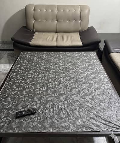 3 pieces of 2 seater sofas and center table