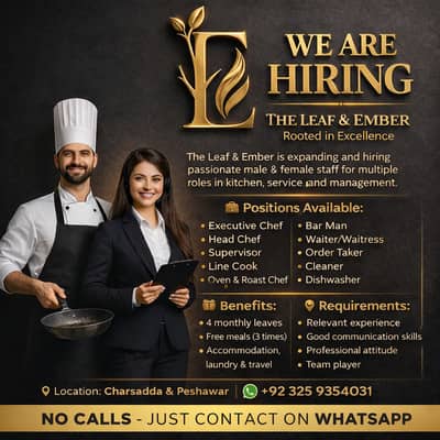 Male - FEMALE /Chef/Supervisor/Barman/Waiter/Waiters/GRO/Marketing