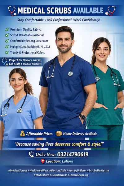 Medical Scrub Suit for Women & Men - Comfortable Hospital Uniform