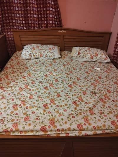 Bed with Mattress | King Size Bed | Wooden Frame | Bedroom Furniture