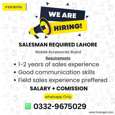  Urgent Hiring: Male Female / Field Sales Person Required (Lahore)