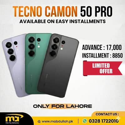 Tecno Camon 50 Pro (8/256GB) Available On Easy Installment Plan