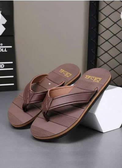 Men Brown synthetic Leather Casual Flip Flop