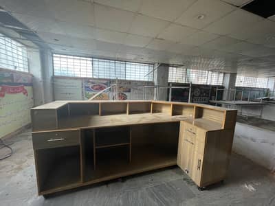 Shop Counter / Cashier Desk for Sale – Wooden Commercial Counter