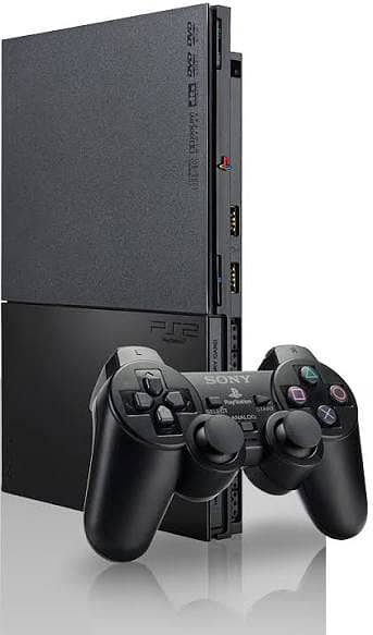 SONY PLAYSTATION 2 CONSOLE WITH WIRELESS CONTROLLER  AND CDs.
