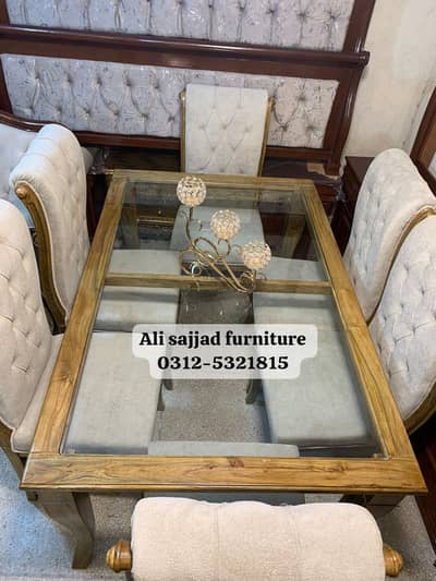 Dining Table Set with 6 Chairs Stylish Modern Strong Build Durable!