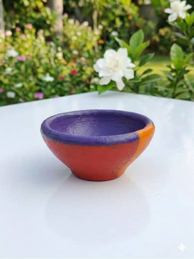 Beautiful Hand-Painted Clay Bowl – Unique Home Decor Piece