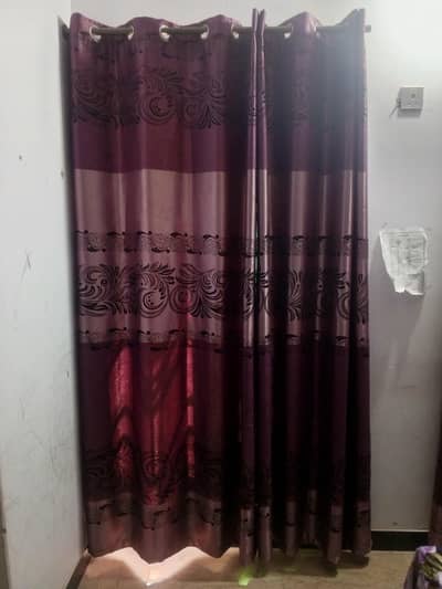 6 curtains dark purple  with light purple black velvet work. . . . . .