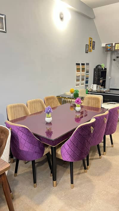 Luxury Dining Table Set| 4, 6 & 8 Seater| Velvet Chairs| Modern Dining