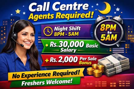 Call Centre Agents Required (Freshers Welcome)