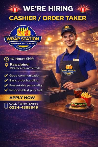 Cashier Jobs | Order Taker Jobs | Restaurant Staff Required | Waiter