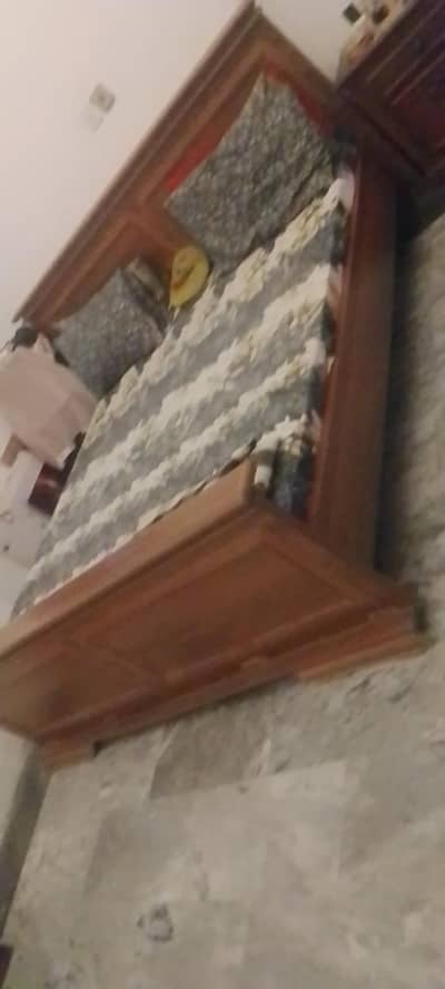 wooden bed light brown colour