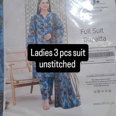 ladies 3 pcs suit unstitched assorted colours and prints swiss lawn.
