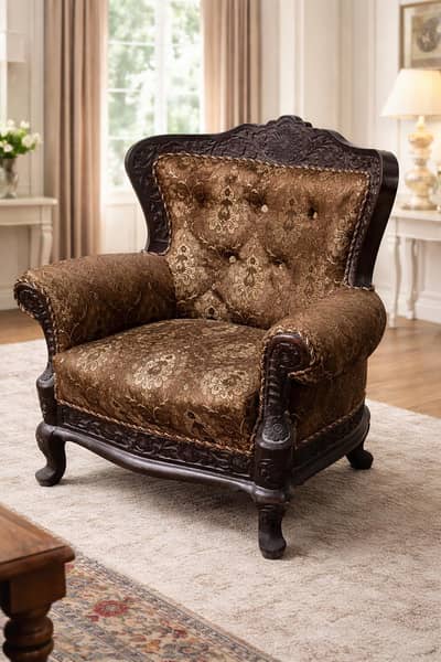 5 searer sofa set  3 + 1+1  Victorian style