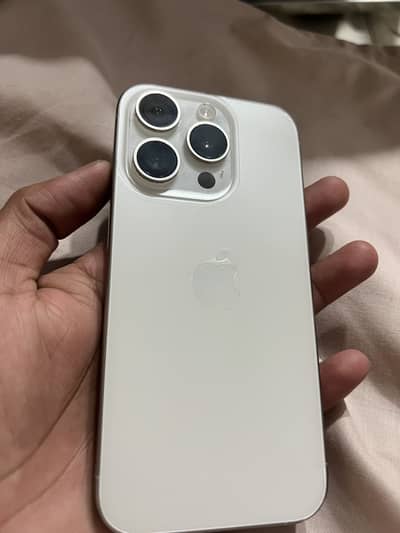 I phone 15 pro non pta jv  128 gb with box white color  87 bh origina