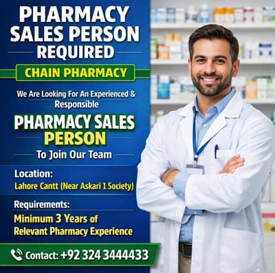 Pharmacy Sales Person Required || Salesman/ Male Jobs/Medical