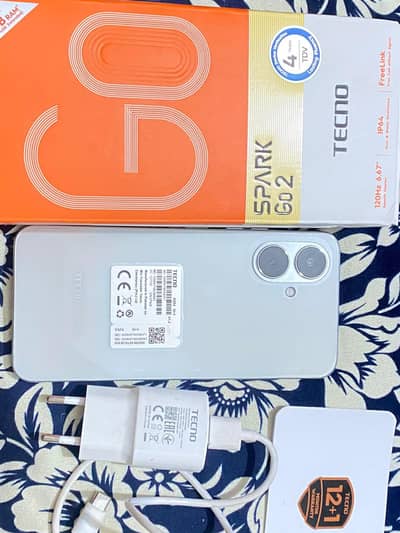 Tecno spark go2 with warranty card box charger