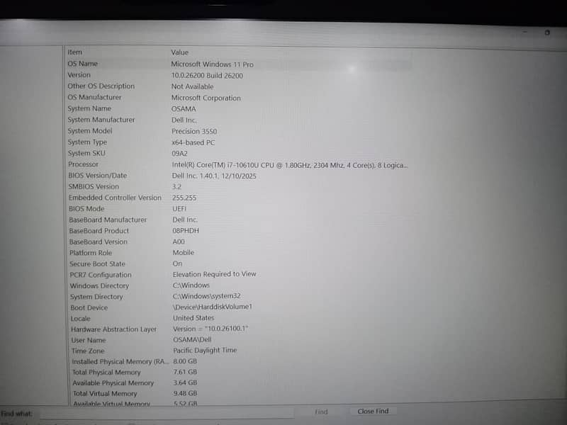 Dell Precision 3550 Workstation 8