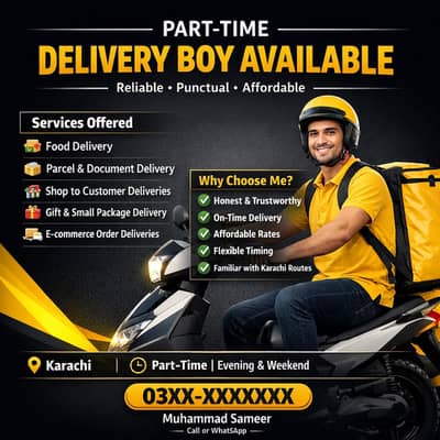 Part-Time Rider for Deliveries Available