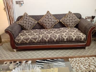 Glass Dinning table with sofa set and center tables