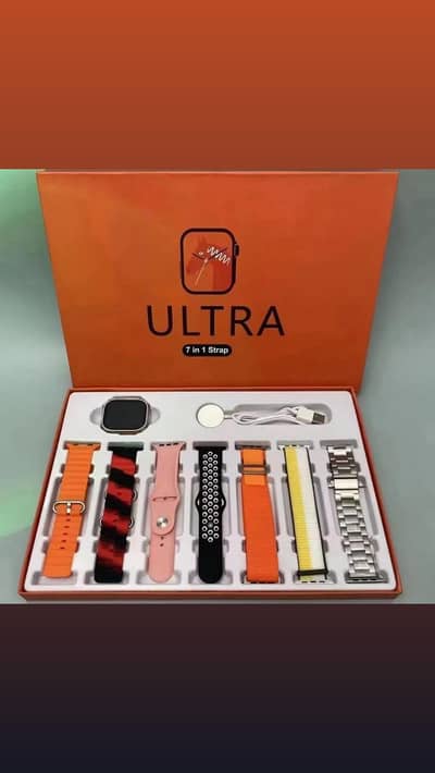 it's is wireless smart watch with 7 streps and charging cable