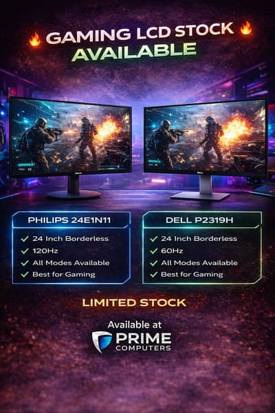 Gaming lcds 120 hz and 60 hz available