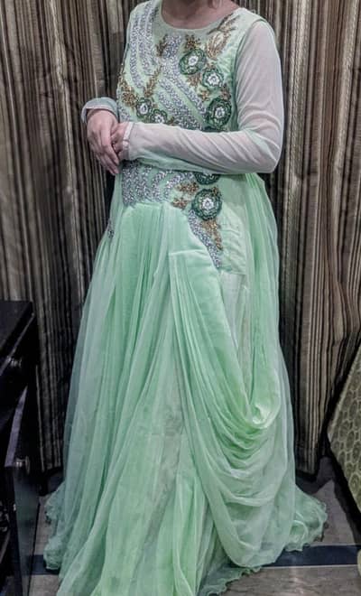 beautiful formal maxi  with stone work