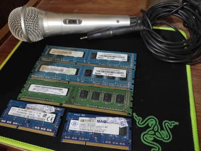 mic , pc ram, laptop ram, mouse pad