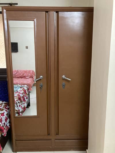 Iron Cupboard for Sale (2-Door with Mirror & Locker)