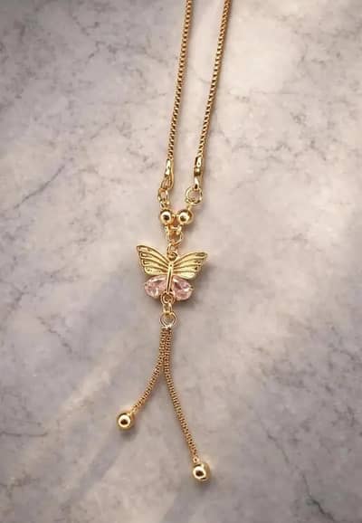 Elegant butterfly gold necklace