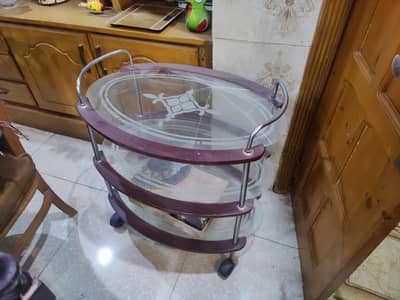 tea trolly wodden