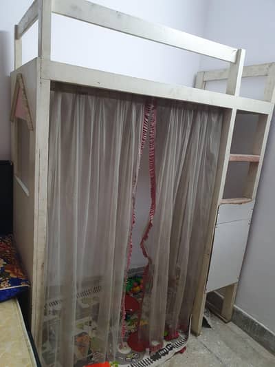 kids bunker in yellow pine wood