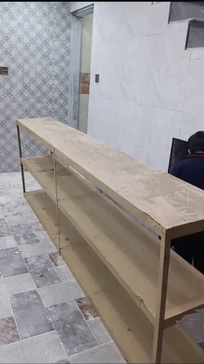 Heavy Duty Iron Rack 3 Shelf – 10ft Length | Workshop / Shop Use