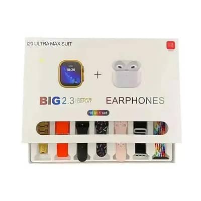 i20 smartwatch 8 straps & free earphones