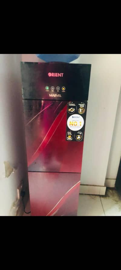 Orient water dispenser (hot/cold/normal)+mini fridge 25