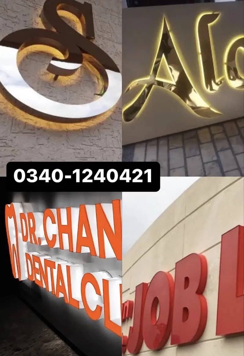 Acrylic/3d/signboard/MS/iron/frame/alucobond/cladding/4mm/backlight/2d 0