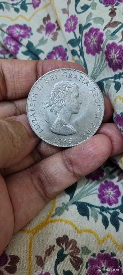 1965 UK Winston Churchill Crown Coin Original – Rare Old British Coin