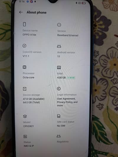 oppo a16e 4/64