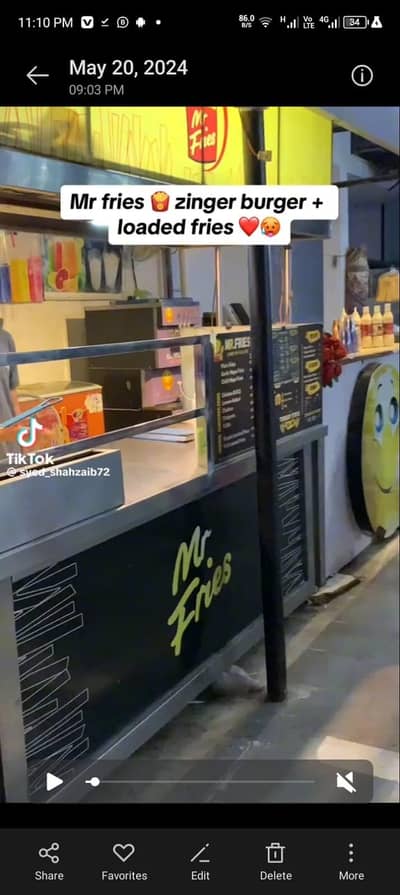 Food Cart For Sale (size 7.6 feet)